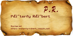 Péterfy Róbert névjegykártya